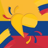 hjärta flagga colombia vektor