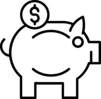 Sparschwein-Vektor-Symbol vektor