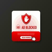 reklam med ad blockerad för befordran design. vektor illustration