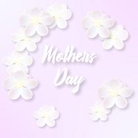 Illustration für Muttertag mit zarten Kirschblüte-Blumen vektor