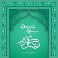 Ramadan Kareem Greeting Bakgrund Islamic Arch vektor