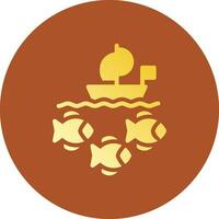 Fischerboot kreatives Icon-Design vektor