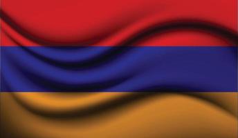 Armenien realistisches wehendes Flaggendesign vektor