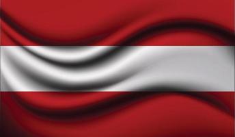 Österreich realistisches wehendes Flaggendesign vektor