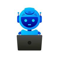 Chatbot Symbol Konzept, Plaudern bot oder Chatterbot. Roboter virtuell Hilfe von Webseite oder Handy, Mobiltelefon Anwendungen. Vektor Illustration