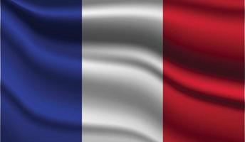 Frankrike realistisk modern flaggdesign vektor
