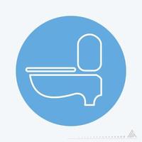 Vektorgrafik des Toilettensitzes - blauer monochromer Stil vektor
