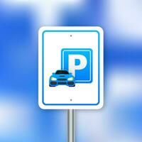 isoliert Parkplatz Zeichen - - Blau Straßenschild mit Brief p isoliert auf Weiß Hintergrund vektor