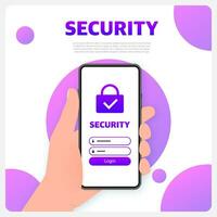 Daten Schutz. sichern Information Transfer Hintergrund. Sicherheit Smartphone vektor