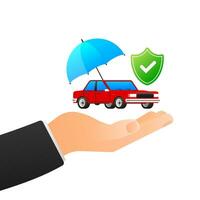 Auto Versicherung dokumentieren. Versicherung Politik. Auto Sicherheit Konzept. vektor