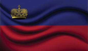 Liechtenstein realistisk viftande flaggdesign vektor