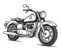 retro motorcykel skiss hand dragen vektor illustration retro transport