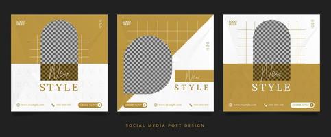 minimalistiskt guldmodeblad eller banner för sociala medier vektor