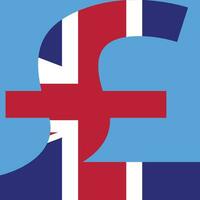 britisch Pfund Sterling Währung im gestalten von Land Flagge vektor