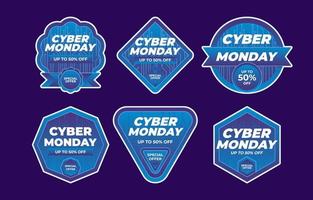 Cyber-Monday-Sale-Aufkleber-Set vektor