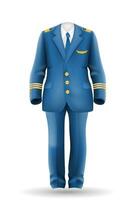 Pilot Uniform passen Arbeit Kleider Vektor Illustration isoliert auf Weiß Hintergrund