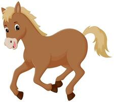 söt häst tecknad serie löpning vektor illustration. djur- natur ikon begrepp isolerat premie vektor