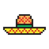 Sombrero Mexiko Hut im Pixel Kunst vektor