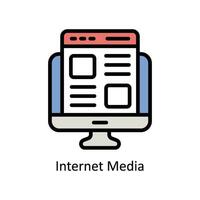 Internet Medien Vektor gefüllt Gliederung Symbol Stil Illustration. eps 10 Datei