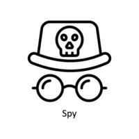 Spion Vektor Gliederung Symbol Stil Illustration. eps 10 Datei