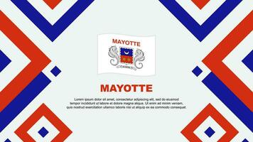 Mayotte Flagge abstrakt Hintergrund Design Vorlage. Mayotte Unabhängigkeit Tag Banner Hintergrund Vektor Illustration. Mayotte Vorlage