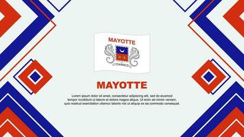 Mayotte Flagge abstrakt Hintergrund Design Vorlage. Mayotte Unabhängigkeit Tag Banner Hintergrund Vektor Illustration. Mayotte Hintergrund