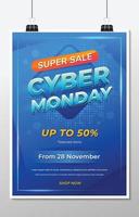cyber måndag affisch försäljning mall vektor