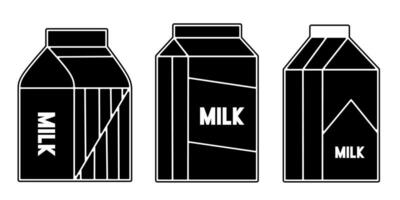 Milch Symbol Sammlung. ein Illustration von ein schwarz Milch Symbol. Lager Vektor. vektor