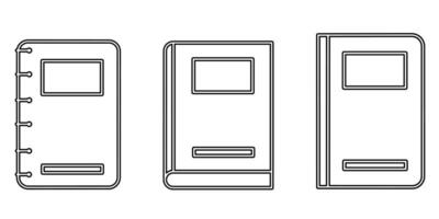 Buch Symbol schwarz Linie Design. Lager Vektor Illustration.