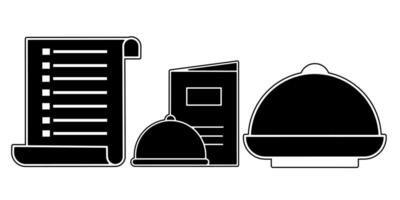 restaurang ikon samling. ett illustration av en svart restaurang ikon. stock vektor. vektor