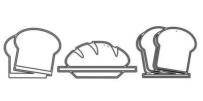 Brot Symbol schwarz Linie Design. Lager Vektor Illustration.