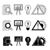 Einschätzung Symbol Illustration Sammlung. schwarz und Weiß Design Symbol zum Geschäft. Lager Vektor. vektor