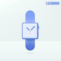 Clever Uhr Symbol Symbole. Herzschlag überprüfen, tragbar Gesundheit und Fitness Tracker Geräte, echt Leben im das Digital Alter Konzept. 3d Vektor isoliert Illustration Design. Karikatur Pastell- minimal Stil.