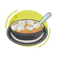 Illustration von Tofu Suppe vektor