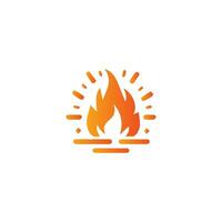 Feuer Verbrennung isoliert Symbol, einfach Grafik Illustration. farbig Flamme Detail und Hand gezeichnet Vektor Grafik. Lagerfeuer Feuerball Zeichen Dekoration. warm Temperatur Logo Bild.