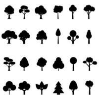 träd ikon vektor uppsättning. natur illustration tecken samling. grön symbol.