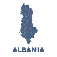 detaljerad albania Karta vektor