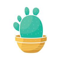 Karikatur eben Innen- Pflanze Kaktus im ein Topf zum Aufkleber Design, Samen Verpackung, Blume Geschäft Logo vektor