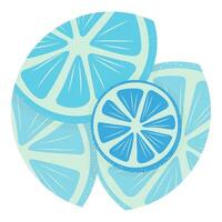 runden Blau Zitrone eben Symbol zum Design vektor