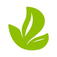 Logo des grünen Blattes des Tees. Ökologie Natur Element Vektor Ikone flach. Biokalligraphiehand Eco-Vegans gezeichnete Illustration