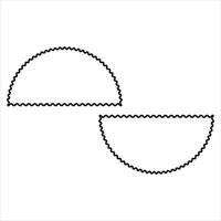 zig zag kant cirkel form samling. ojämn cirkel element uppsättning. svart grafisk design element för dekoration, baner, affisch, mall, klistermärke, bricka. vektor