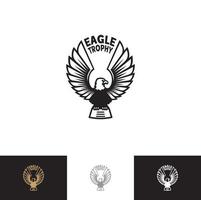 eagle trophy logo vektor illustration, emblem design redigerbar för dina företagskläder cykel motorcykel