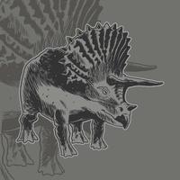 triceratops dinosaurie handritad. växtätande dinosaurie. vektor