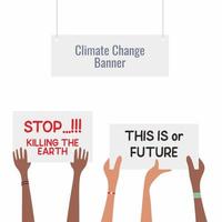 Klimawandel-Banner. Konzept demonstrieren, vektor