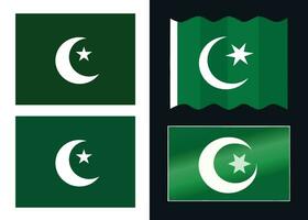 pakistan flagga baner design fri vektor