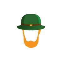 st Patricks vektor mall hatt och skägg illustration. vektor eps 10