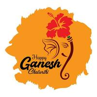 Lycklig ganesh chaturthi festival önskar kort vektor