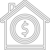 hus pengar vektor ikon