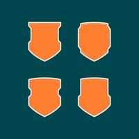 Gesetzte Sammlung der leeren modernen futuristischen orange Schildausweisform-Schablone vektor