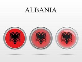 Albaniens flagga i form av en cirkel vektor